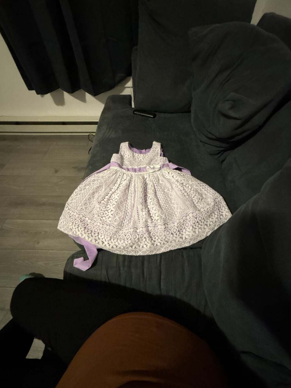 Jona Michelle Purple and White Lace Toddler Girls Dress Size 3T